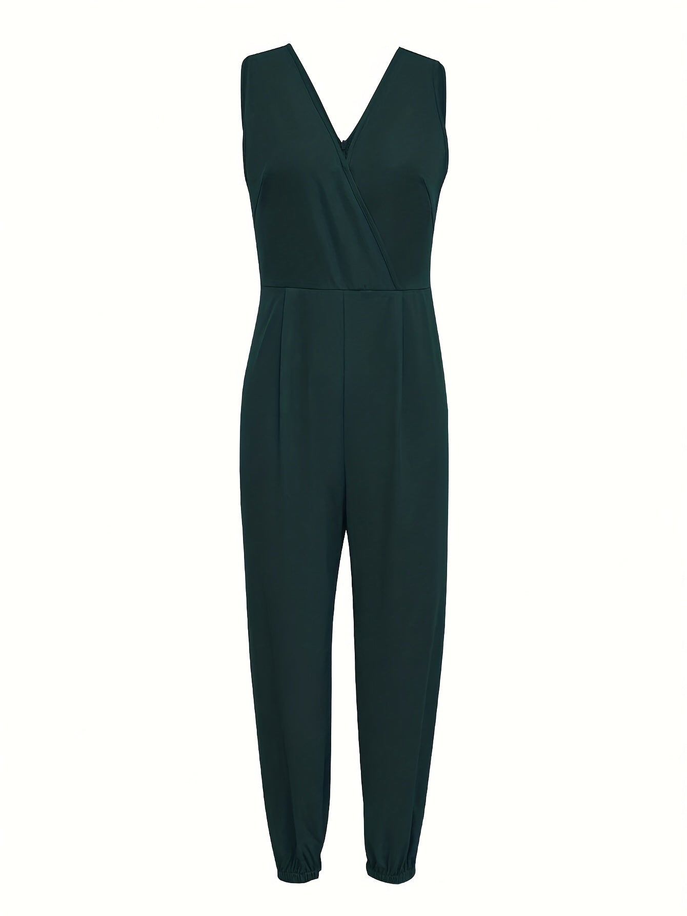 Women'S Solid Color V-neck Sleeveless Romper, Spring And Summer Fashion Waist Collection Temperament Sleeveless Romper, Women'S Wear