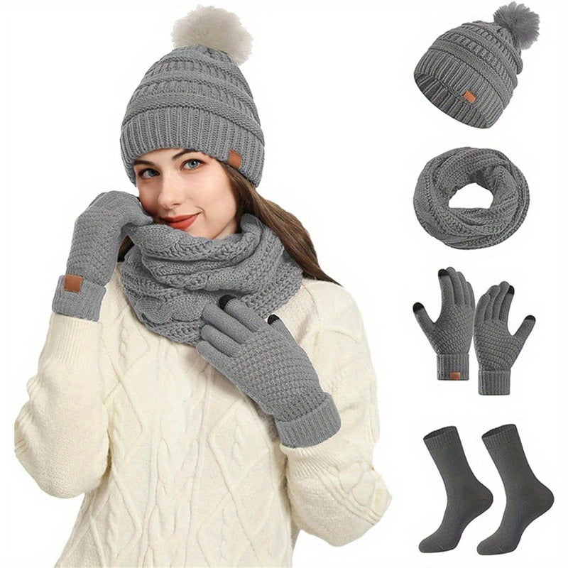 Women’s Winter Warmth Set – Hat, Scarf, Gloves & Socks
