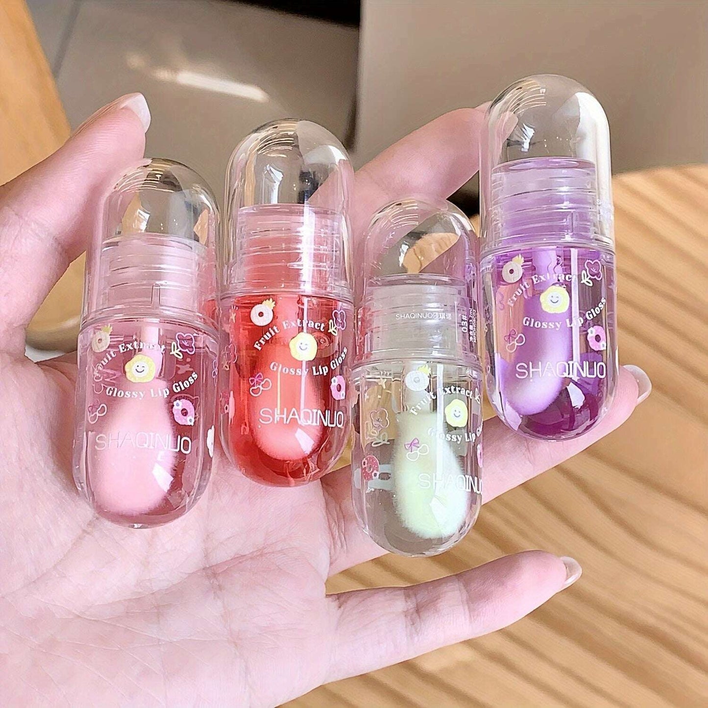 Three-Piece Fruit Essence Lip Oil Set: Plump & Moisturizing