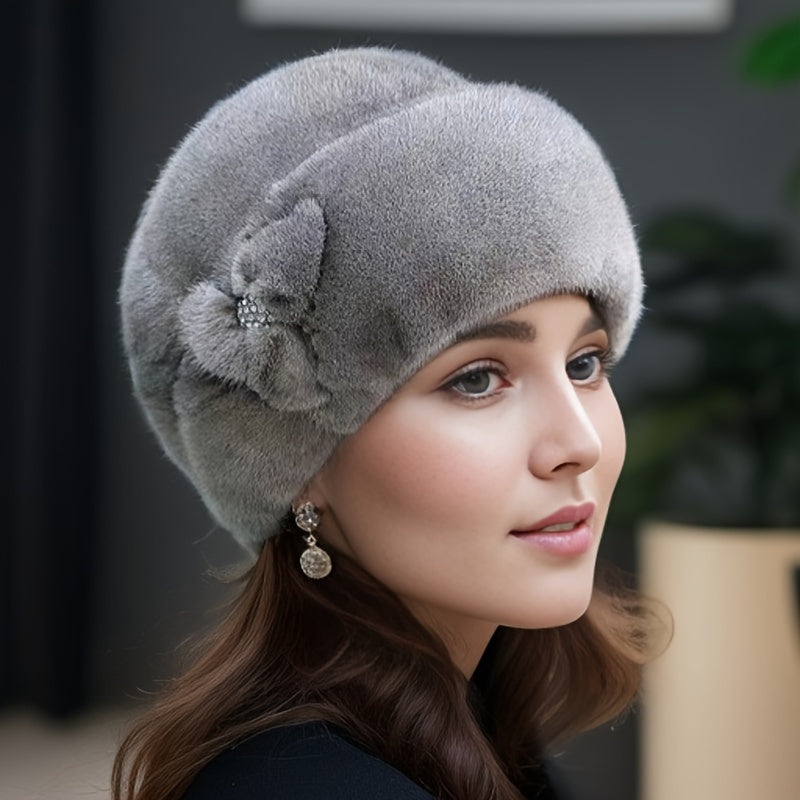 Faux Fur Beanie with Ear Flaps – Women’s Winter Hat