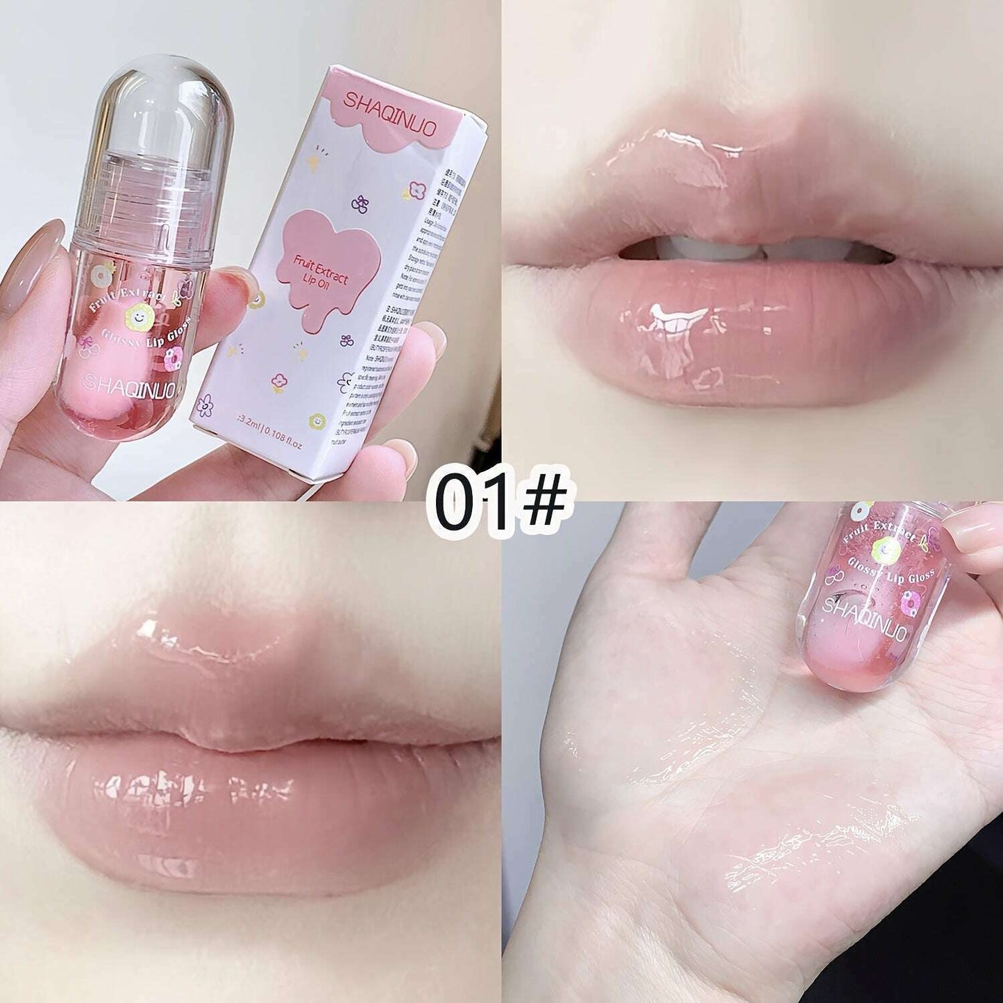 Three-Piece Fruit Essence Lip Oil Set: Plump & Moisturizing