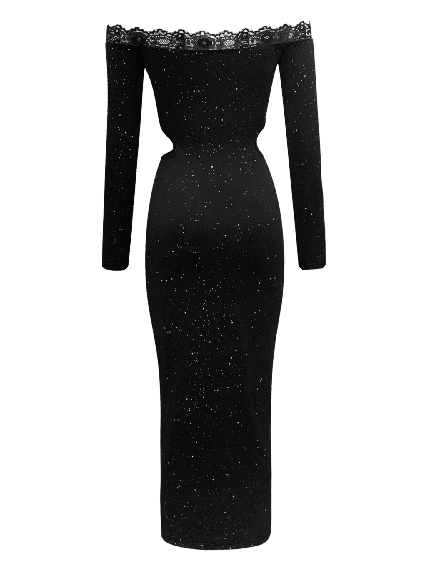 Lace Trim Off-Shoulder Slim Dress – Feminine & Flattering