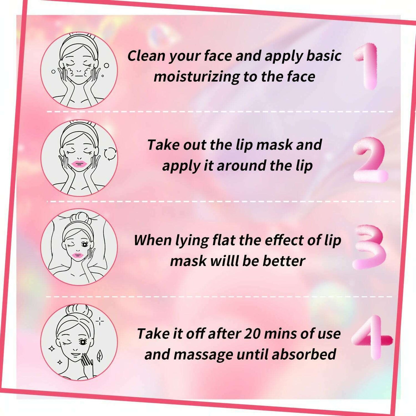 25 Pairs Daily Moisturizing Collagen Pink Lip Masks