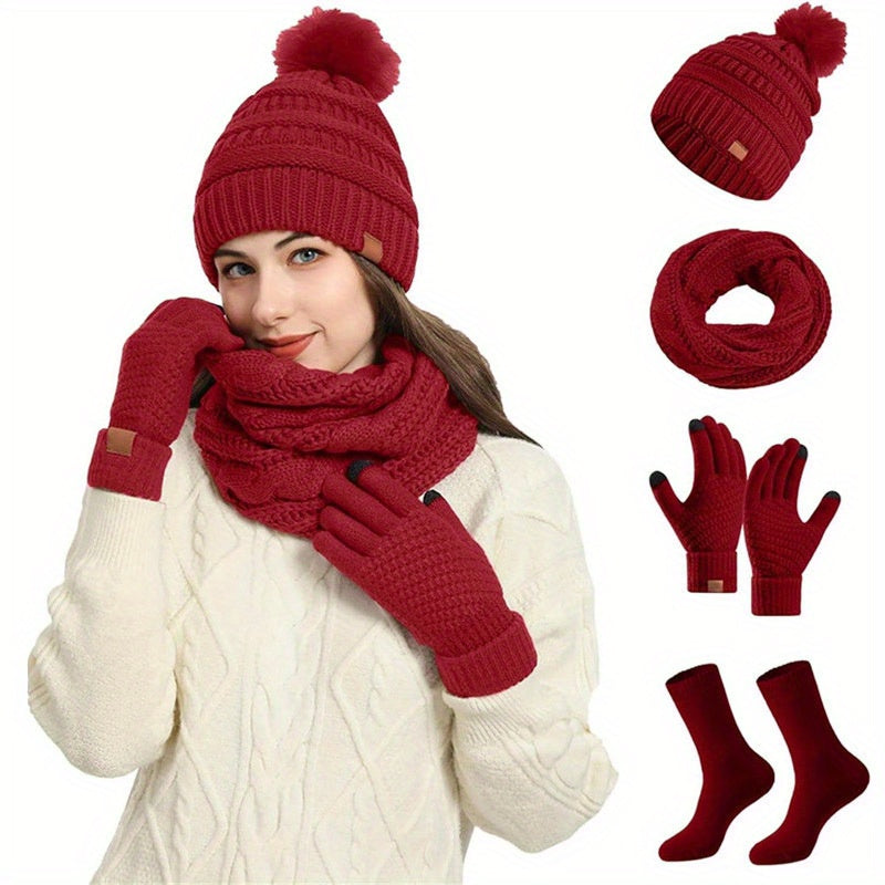 Women’s Winter Warmth Set – Hat, Scarf, Gloves & Socks