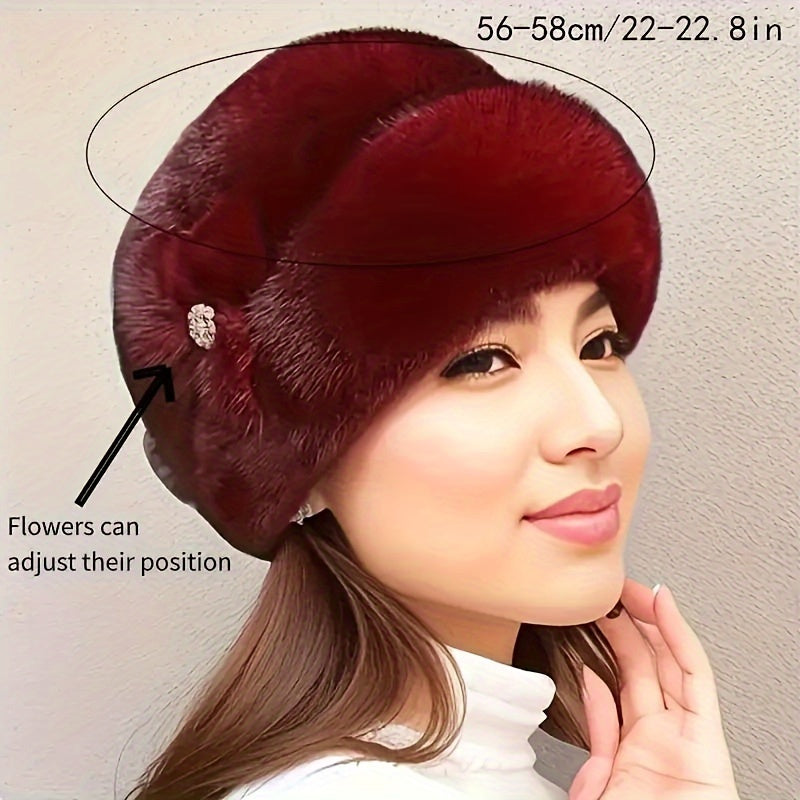 Faux Fur Beanie with Ear Flaps – Women’s Winter Hat
