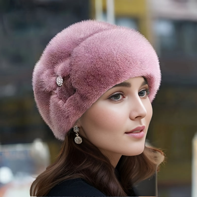 Faux Fur Beanie with Ear Flaps – Women’s Winter Hat
