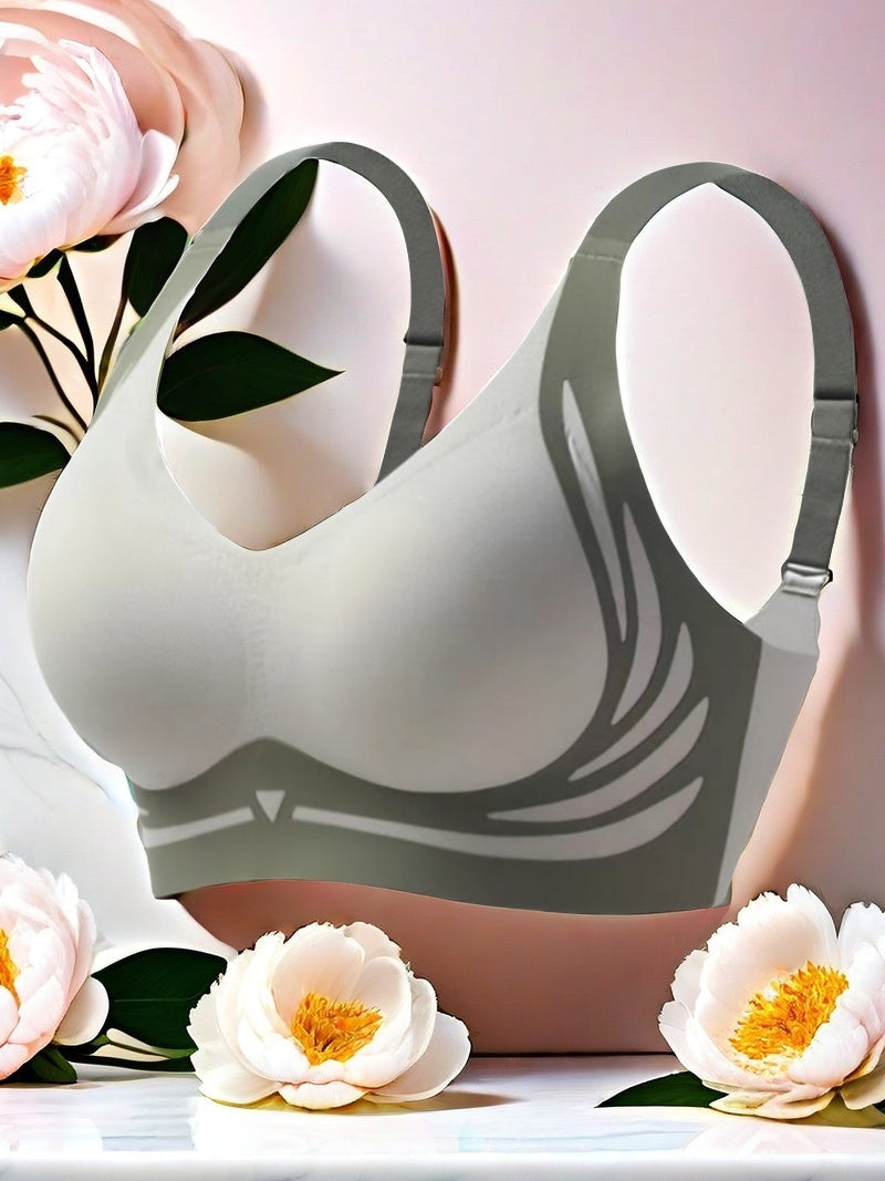 6-Pack Women'S Seamless Wireless Bras - Lightweight, Breathable, Moisture-Wicking Push-Up Bralettes with Adjustable Cross-Back Straps, Non-Removable Padded Cups for Everyday Comfort, Elegant Solid Color Design, Comfortable Un