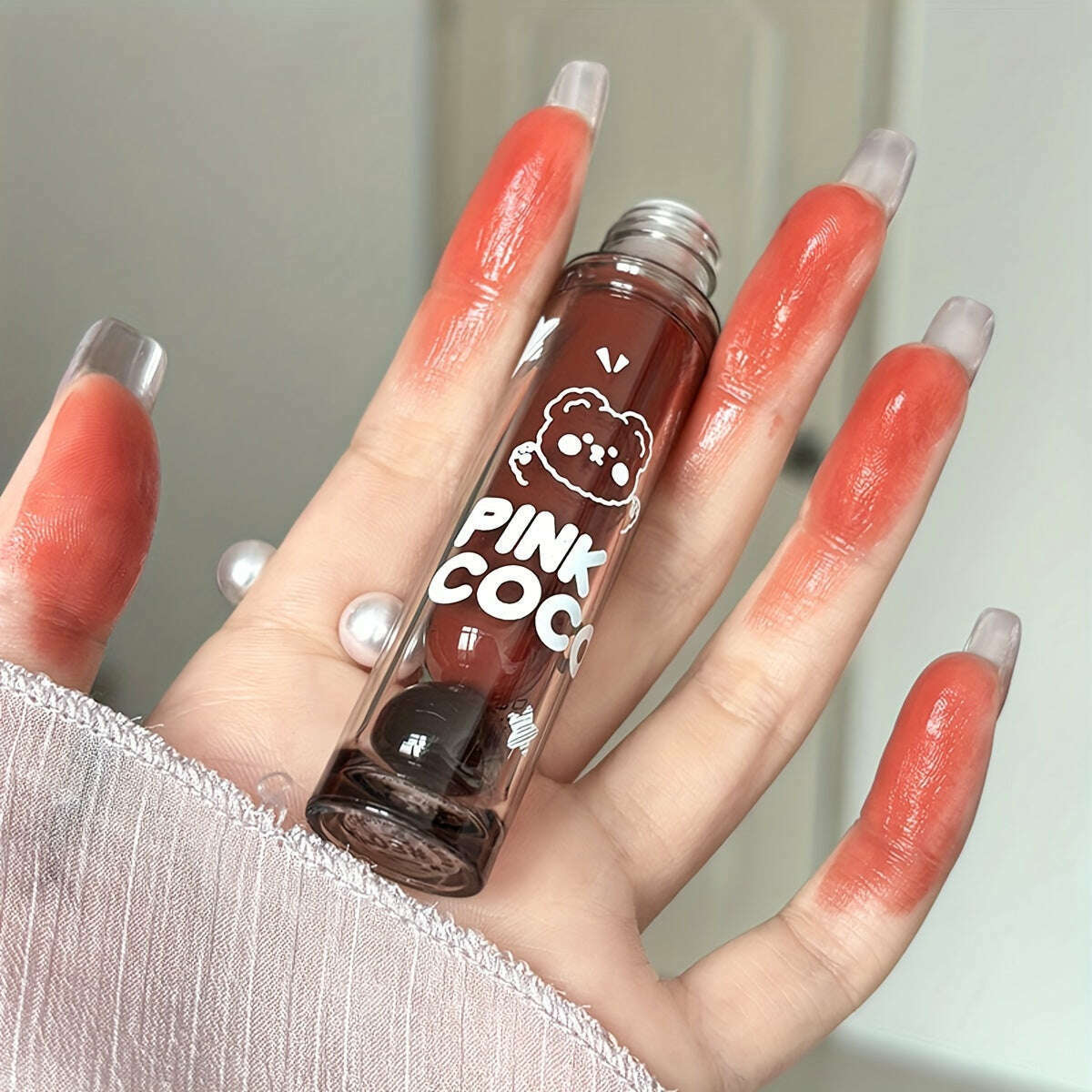 Bear Dudu Mirror Lip Glaze: Non-Fading, Whitening, Glossy Finish