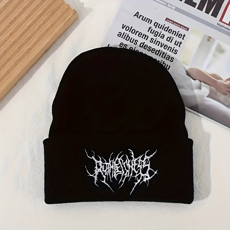 2-Pack Gothic Embroidery Beanie – Unisex Winter Cap