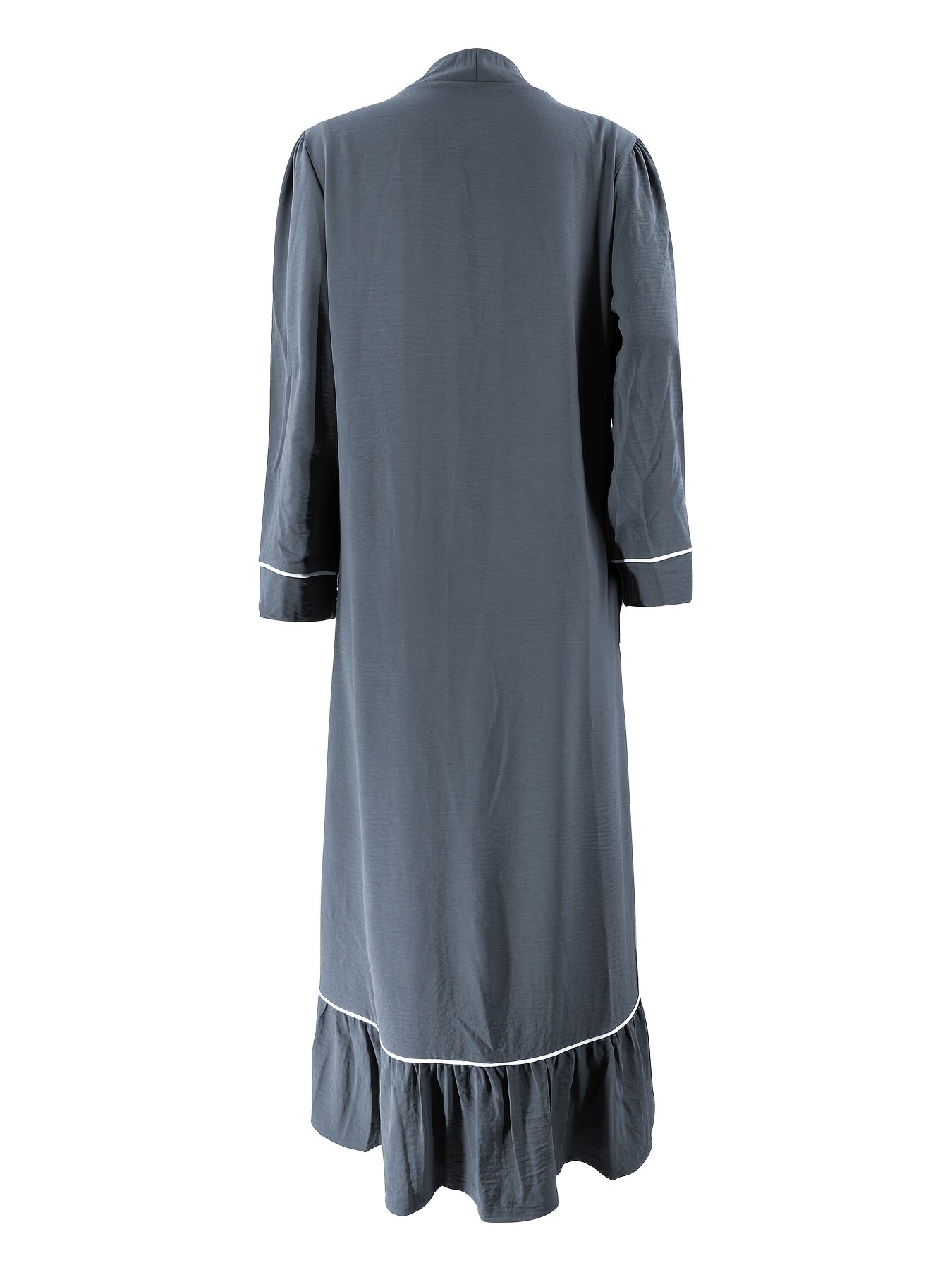 Women'S Solid Color Long Dress with a Matching Long Robe Set.