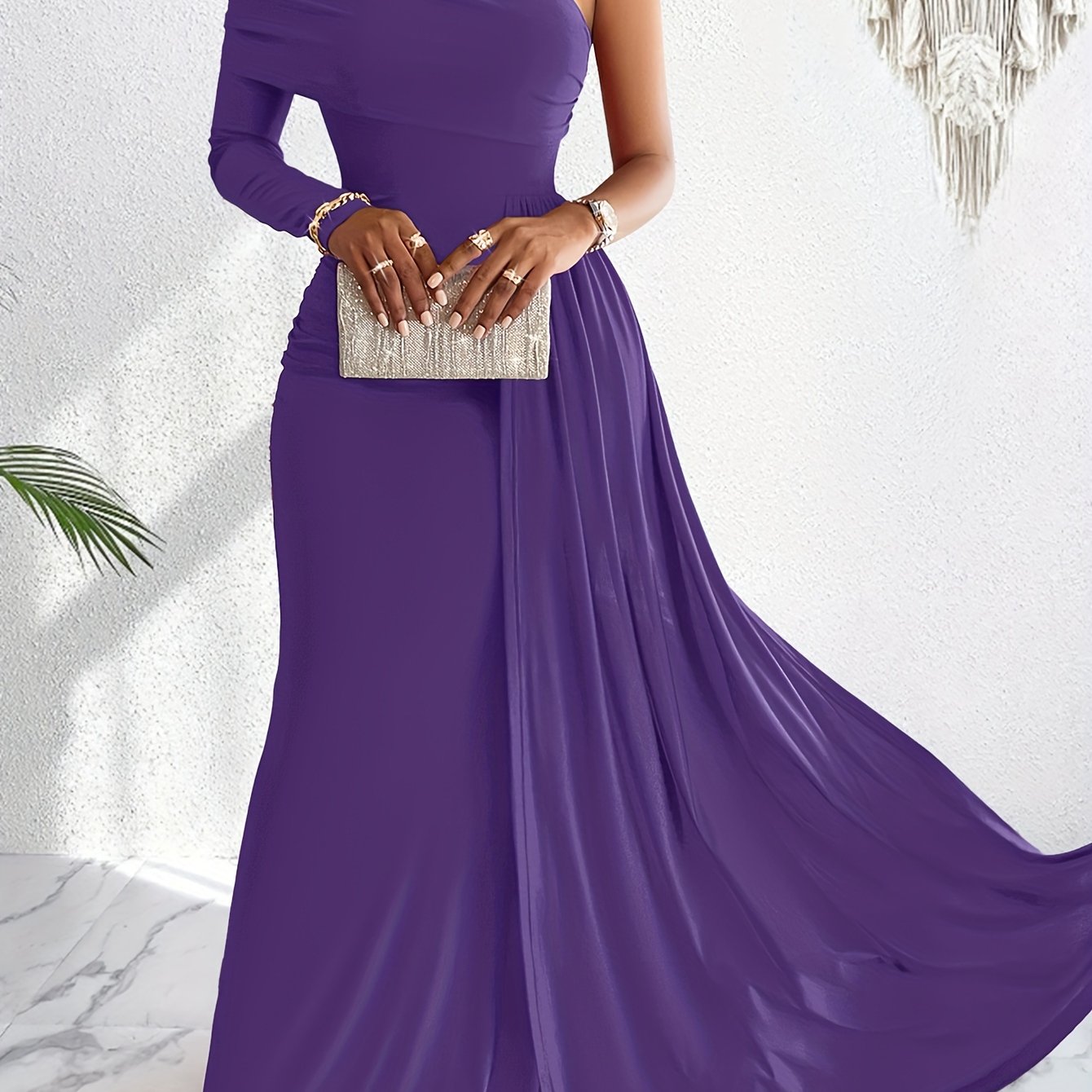 One-Shoulder Bodycon Swing Dress
