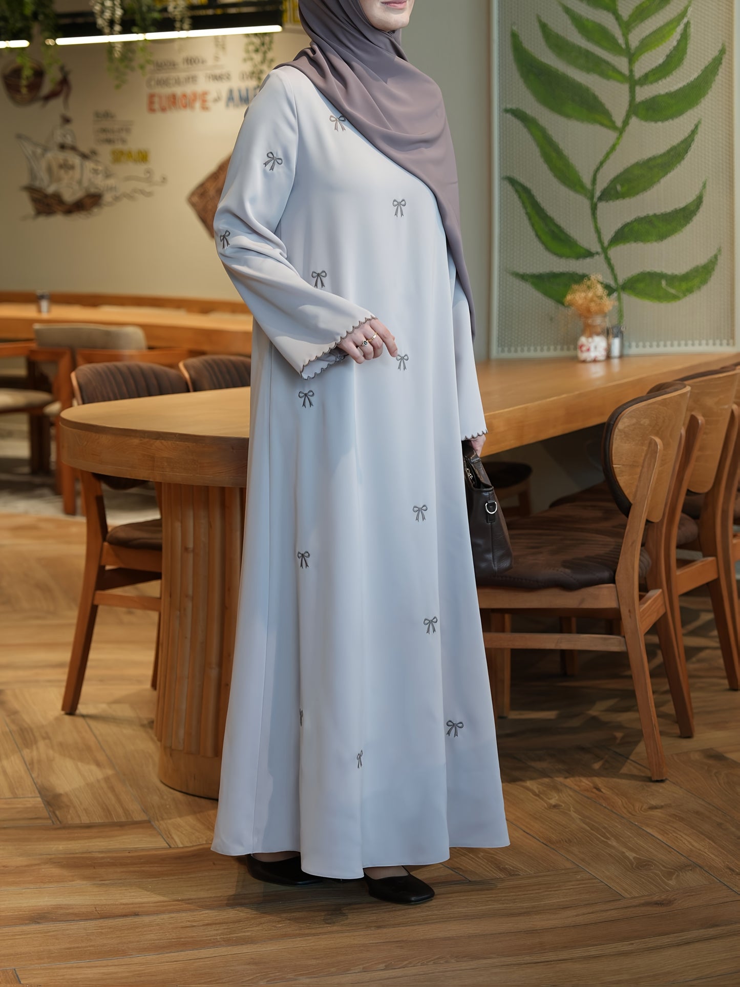 Women's Elegant Islamic Abaya Maxab - Long Formal & Everyday Muslim Dress with Floor-Length Coverage, Non-Stretchy Fabric for Ramadan, Prayer, Travel - Modest Islamic Clothing (Headscarf Not Included), Muslim Clothes, Religio