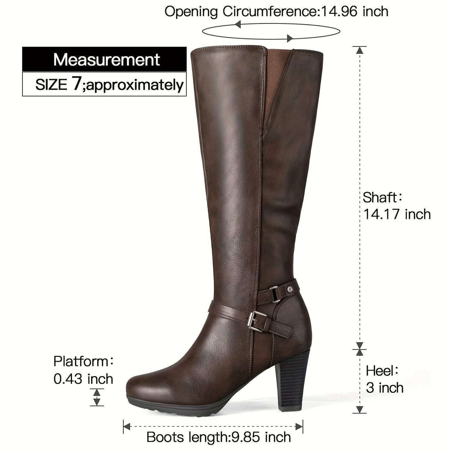 TOPVITA Elegant Knee High Boots for Women