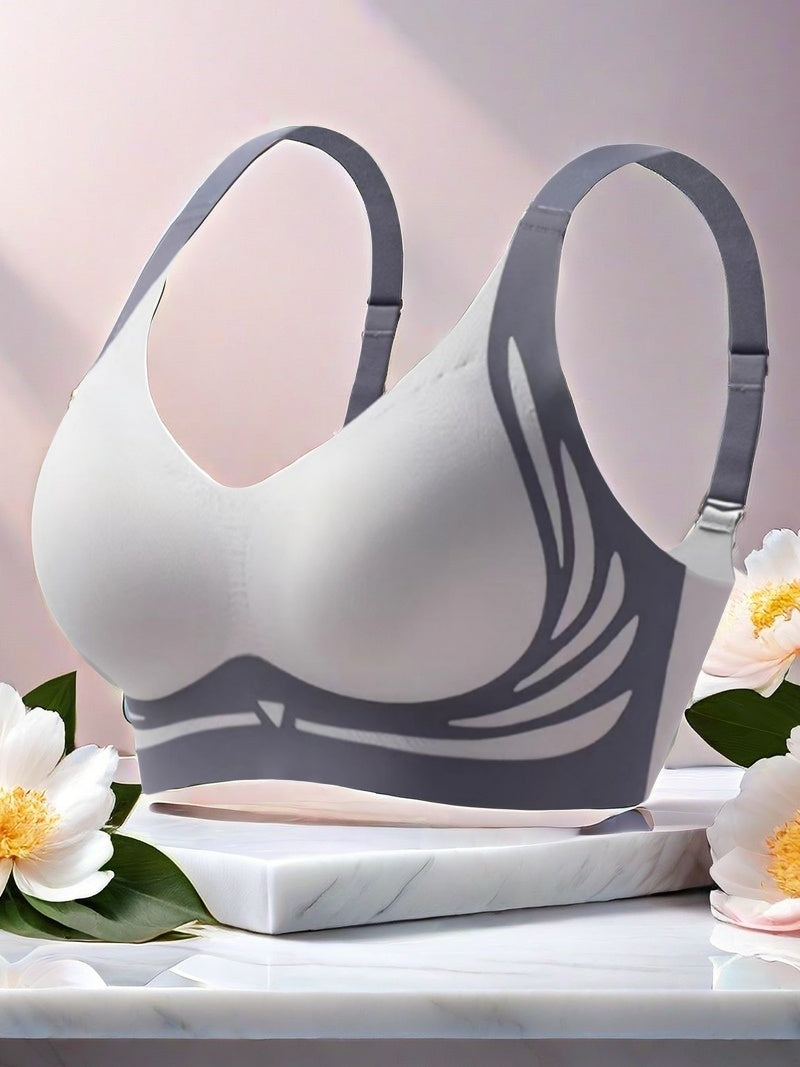 6-Pack Women'S Seamless Wireless Bras - Lightweight, Breathable, Moisture-Wicking Push-Up Bralettes with Adjustable Cross-Back Straps, Non-Removable Padded Cups for Everyday Comfort, Elegant Solid Color Design, Comfortable Un