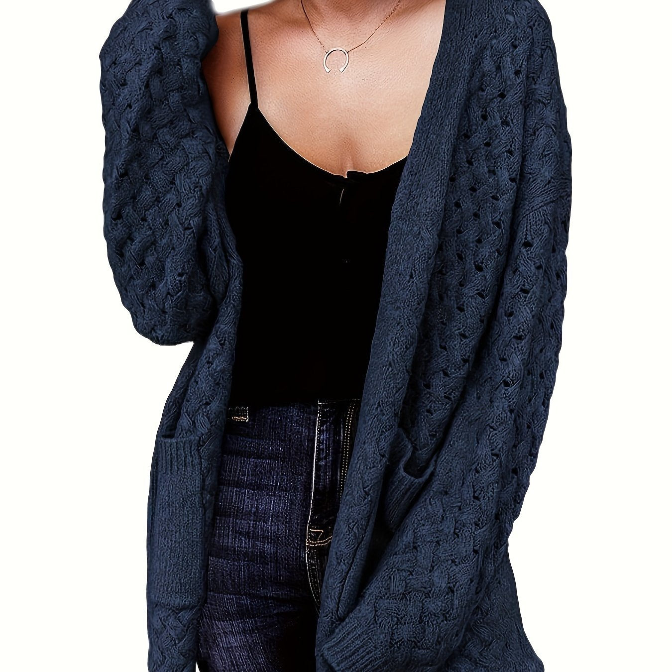 Cozy Longline Cardigan – Women's Casual Open Front Button-Up Sweater