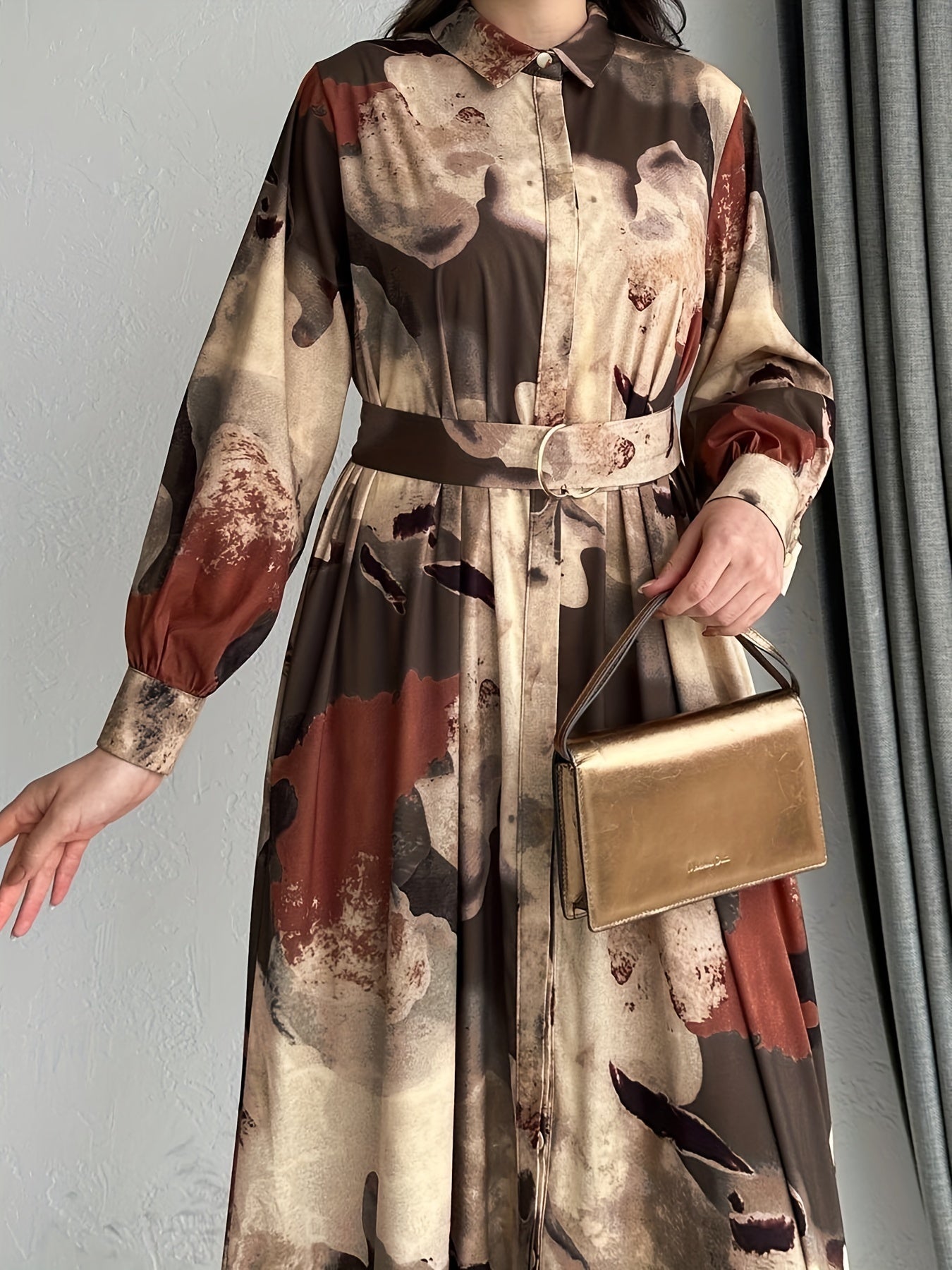Women's Middle Eastern Muslim Temperament Printed Long Dress