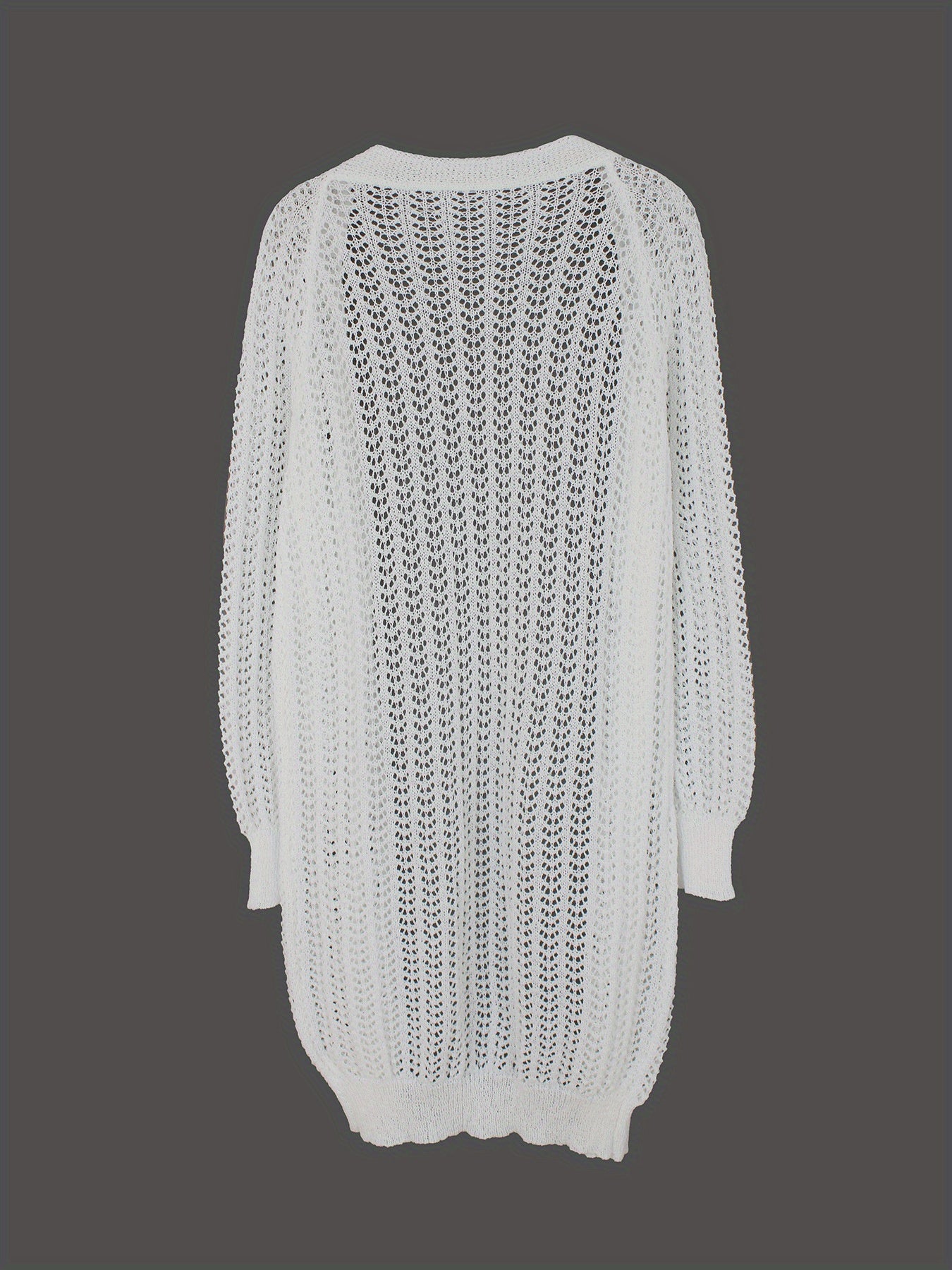 Women's Lightweight Openwork Cardigan - Semi-Sheer Long Sleeve Sweater Coat, Loose Fit Beach to Everyday Outfits - Easy Care Hand Washable Outerwear for Women, Autumn Wear, Boho Chic, Delicate Weave, Sheer Top, Fashion Lovers