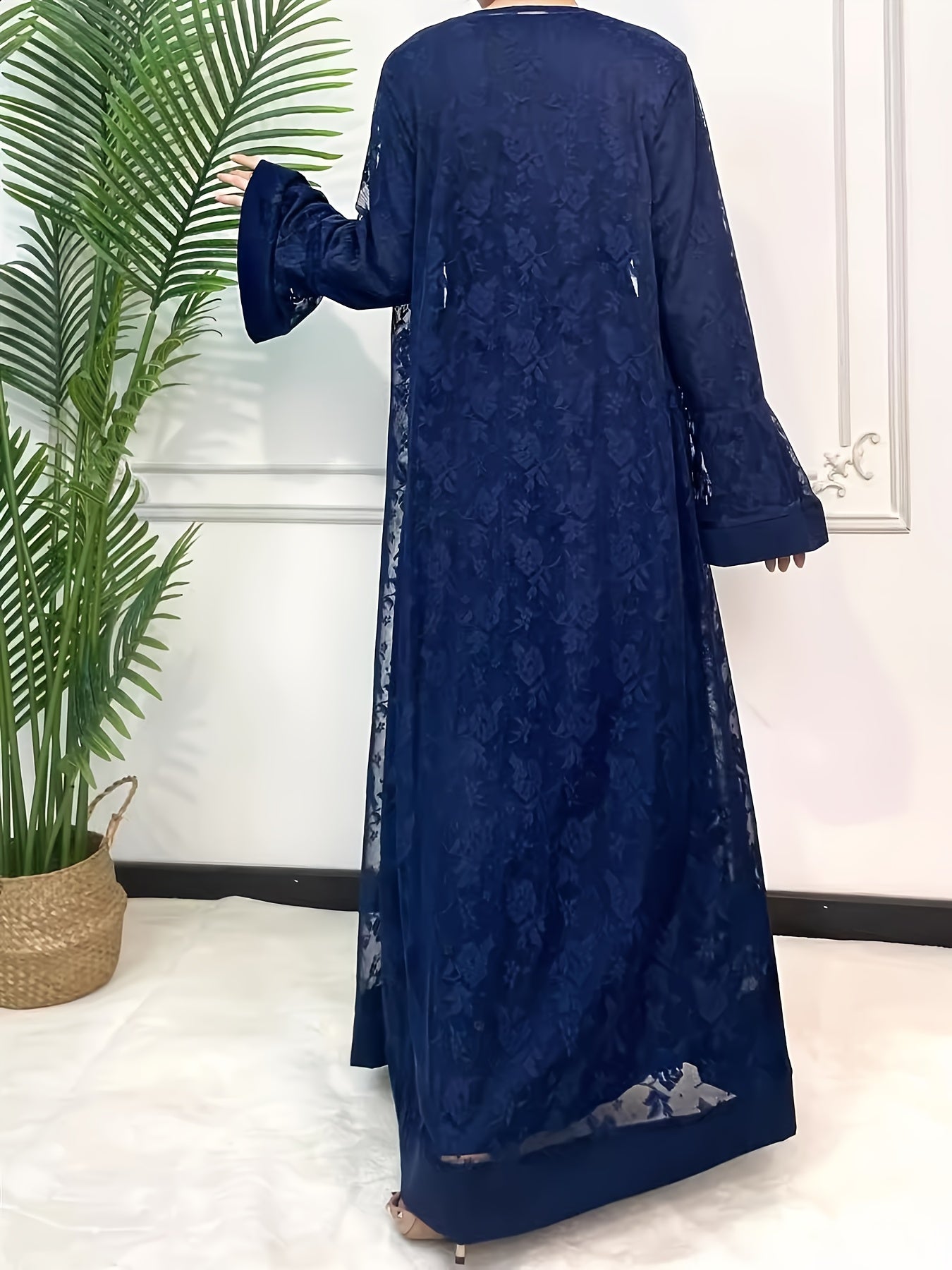Elegant Ramadan Lace Robe Set 6420 - Long, Elegant Design for Special Occasions