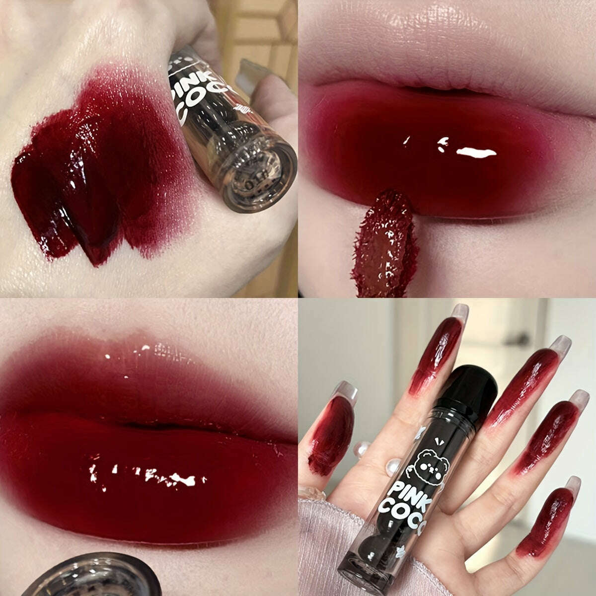 Bear Dudu Mirror Lip Glaze: Non-Fading, Whitening, Glossy Finish