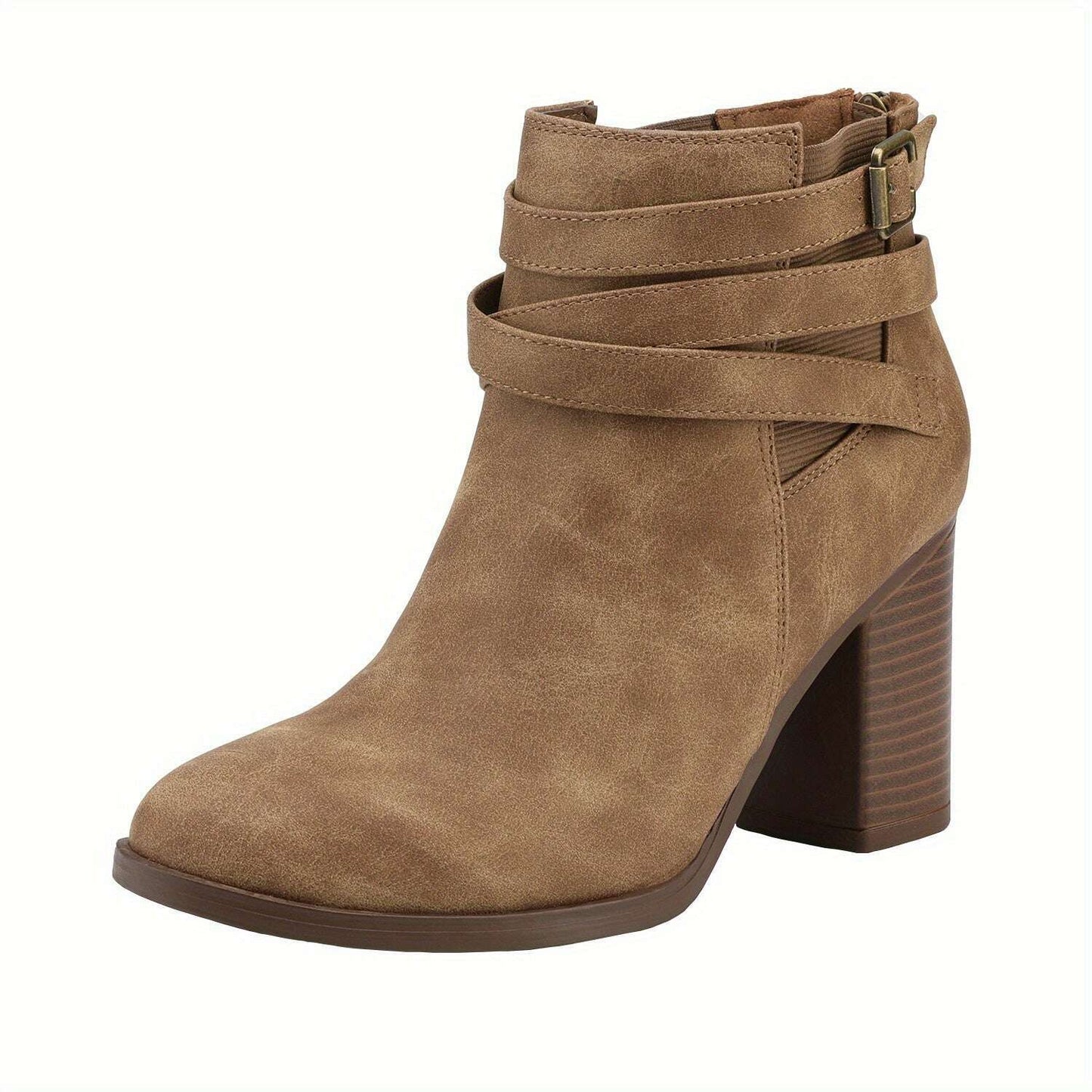 Women's Chunky High Heel Ankle Boots Close Toe Fall Heeled Booties Shoes, Autumn Winter Boots, fit spring, summer, autumn and winter