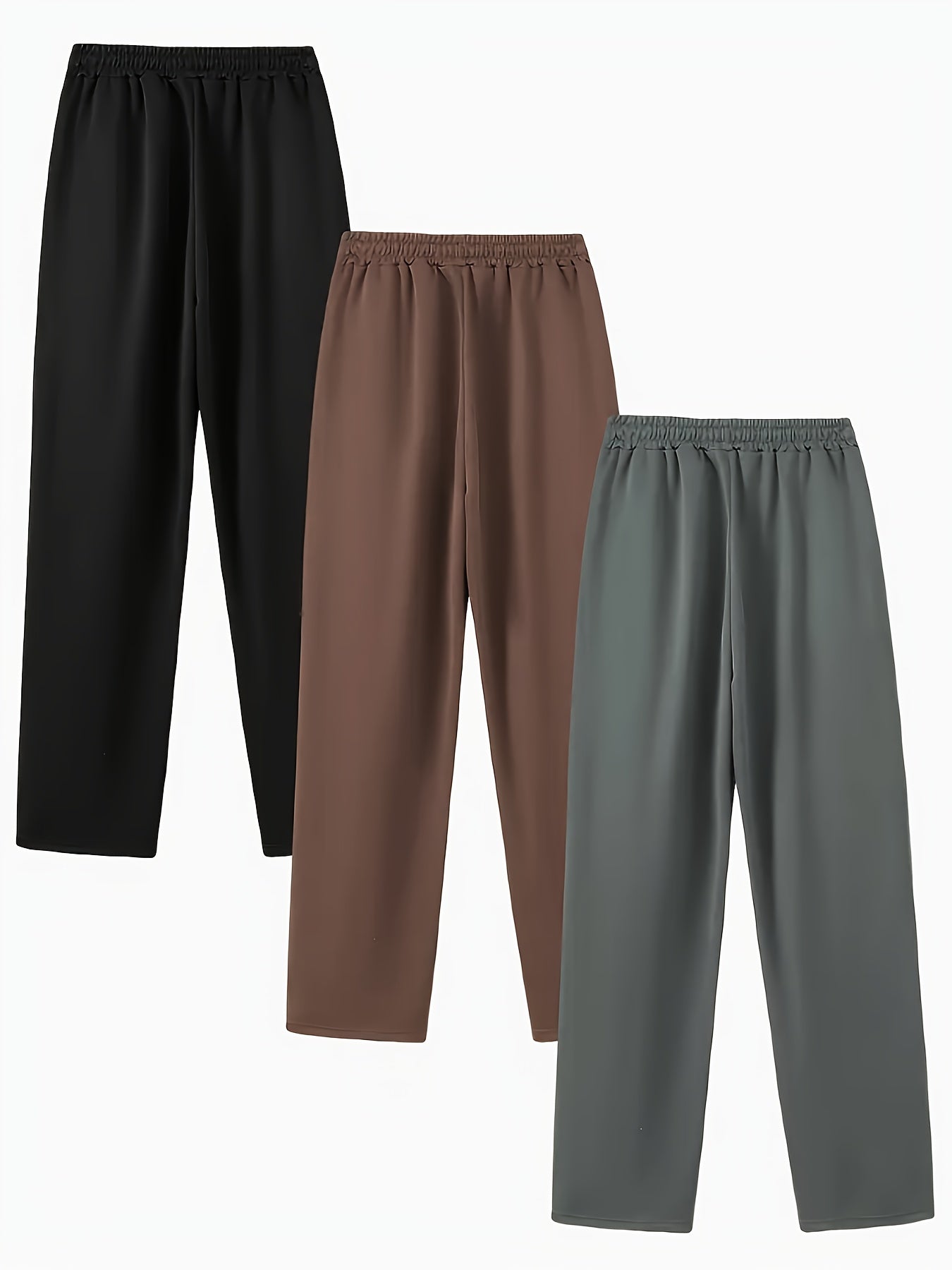3pcs Women’s High-Waisted Casual Joggers Set – Drawstring Waist, Elastic Cuffs & Side Pockets