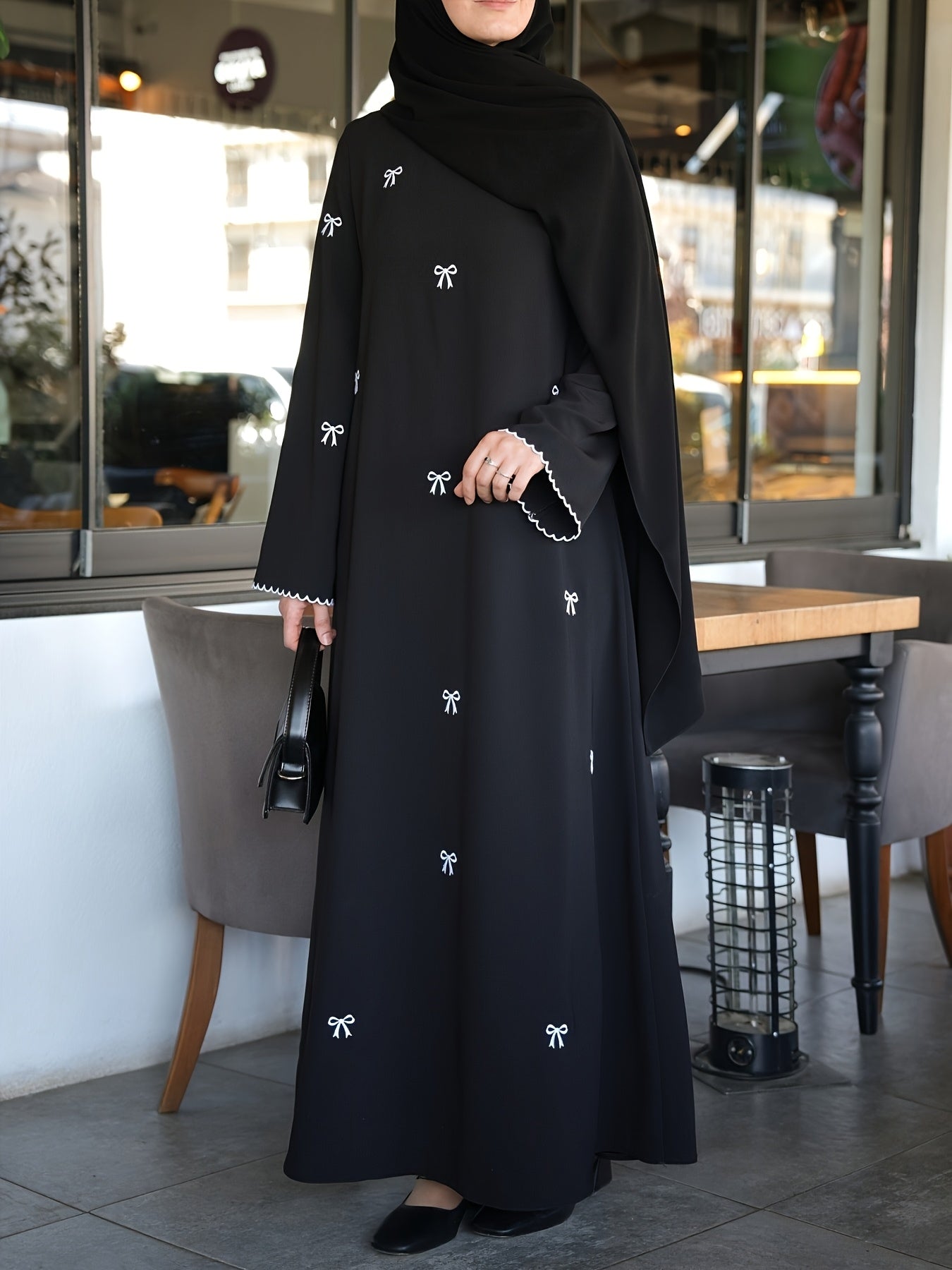 Women's Elegant Islamic Abaya Maxab - Long Formal & Everyday Muslim Dress with Floor-Length Coverage, Non-Stretchy Fabric for Ramadan, Prayer, Travel - Modest Islamic Clothing (Headscarf Not Included), Muslim Clothes, Religio