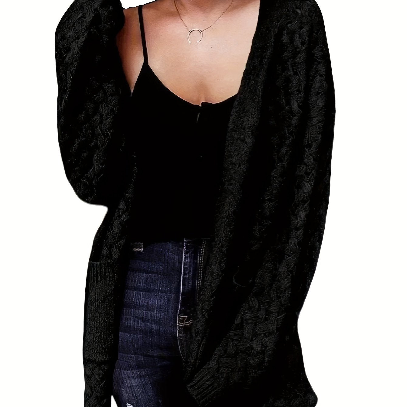 Cozy Longline Cardigan – Women's Casual Open Front Button-Up Sweater