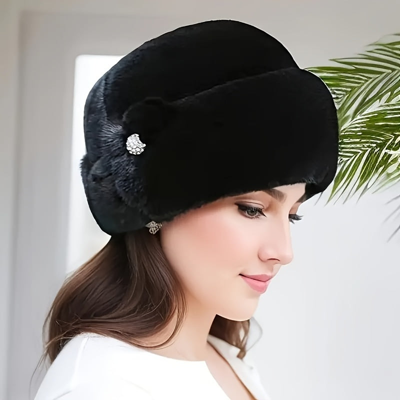Faux Fur Beanie with Ear Flaps – Women’s Winter Hat