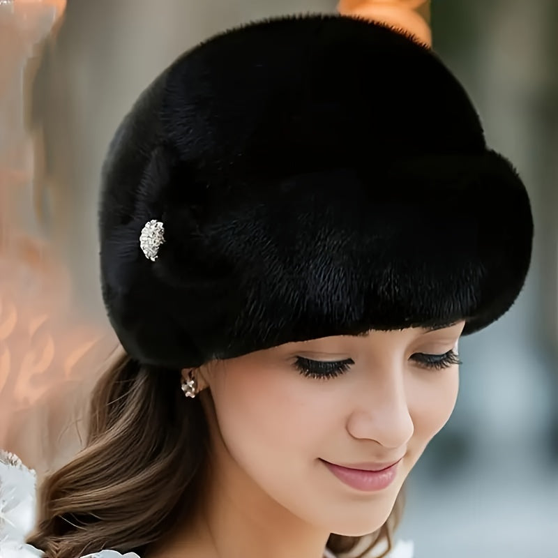 Faux Fur Beanie with Ear Flaps – Women’s Winter Hat