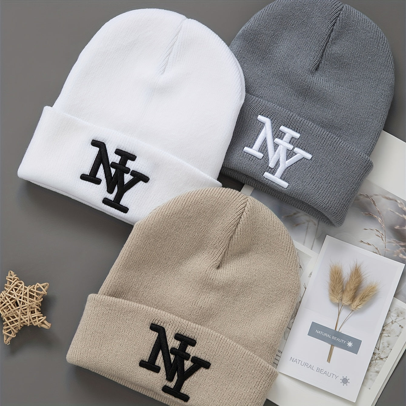 3-Pack Unisex Winter Beanie – Warm Solid Color Hat
