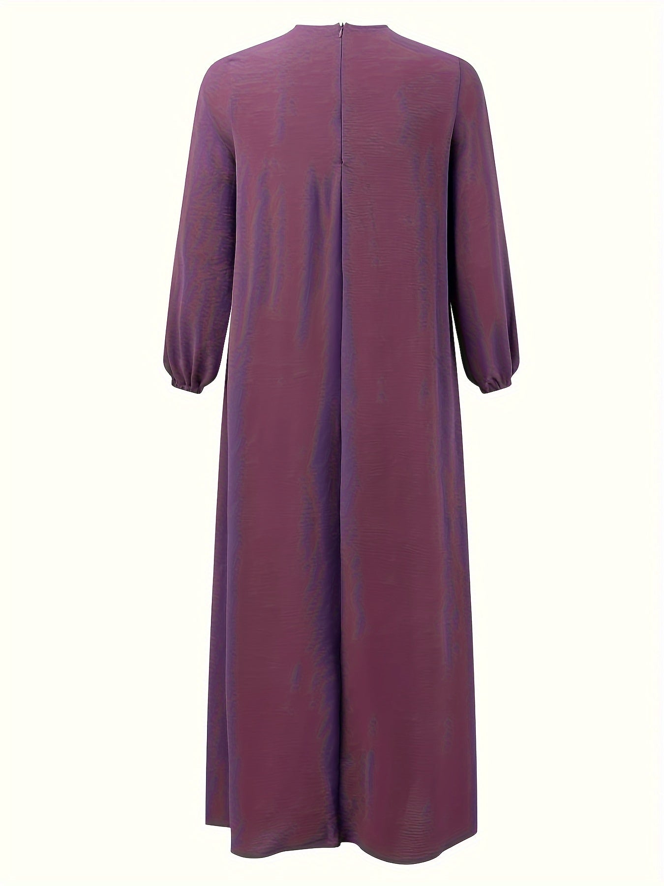 Ramadan Elegant Tie Front Kaftan Dress - Abayas with Long Sleeve, Maxi Length, Color Block Design, Women's Clothing for Special Occasions - Classic, Modest, and Chic Fashion