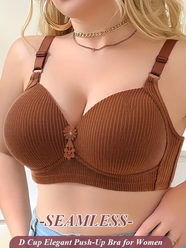 5pcs Seamless Push-Up Bras for Women Comfortable Breathable Bras, Plus Size Bra, Maternity Bra for Women, Adjustable Maternity Bras, Nursing Bras Plus Size, Front Button Bra, Nursing Support, Comfortable Lingerie, Elegant Lin