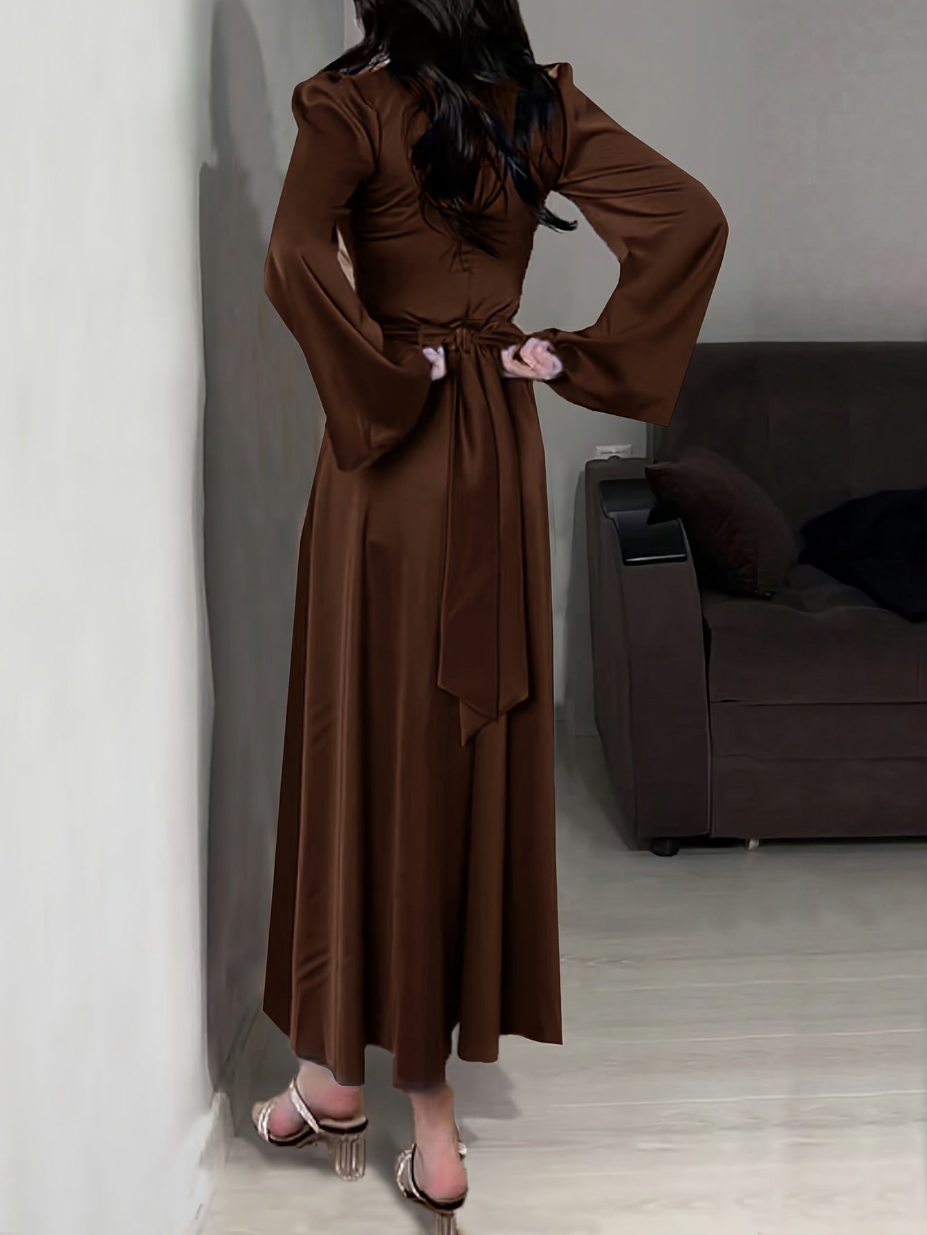 Chic Polyester Fit & Flare Dress – Timeless & Feminine