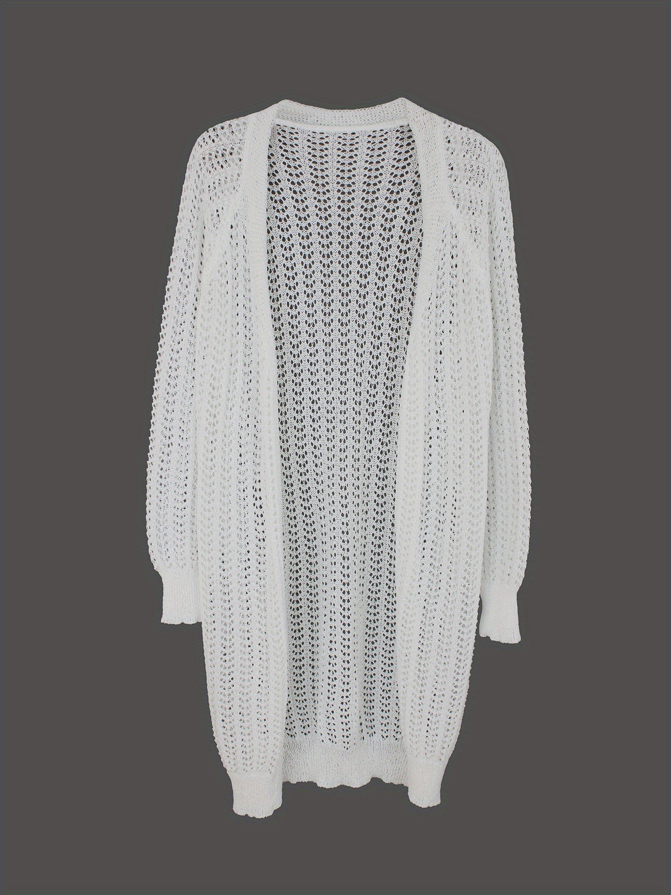 Women's Lightweight Openwork Cardigan - Semi-Sheer Long Sleeve Sweater Coat, Loose Fit Beach to Everyday Outfits - Easy Care Hand Washable Outerwear for Women, Autumn Wear, Boho Chic, Delicate Weave, Sheer Top, Fashion Lovers