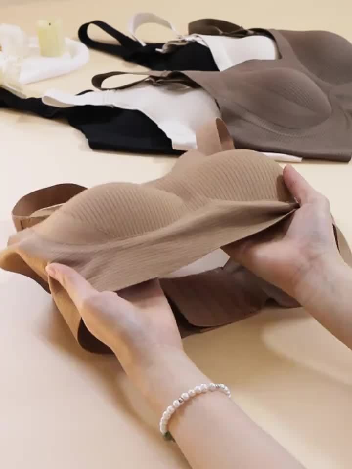 4-Pack Seamless Bras For Women - Comfortable & Breathable Wire-Free Bras with Sexy Back Lift, Wide Adjustable Shoulder Straps, High Elasticity Gathered Anti-Gravity Lifting - Daily Bra Sets For Daily Wear
