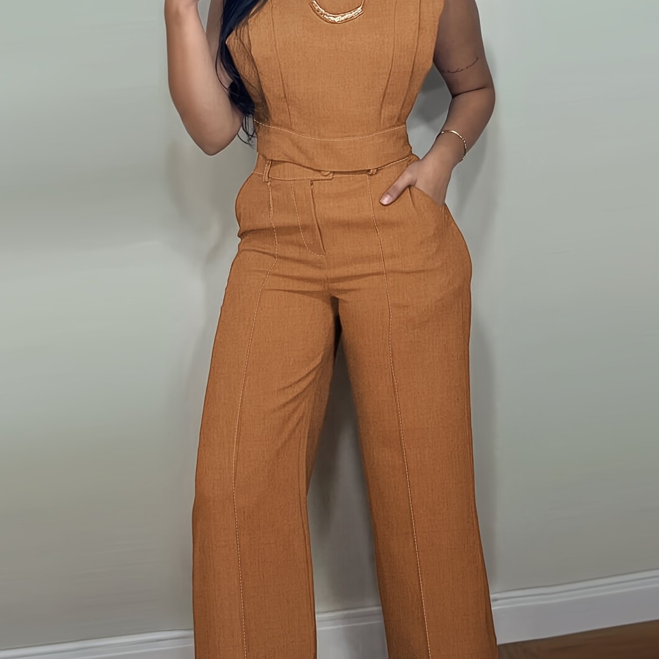 Women’s Casual Outfit Set – Short Sleeve Top & Pants