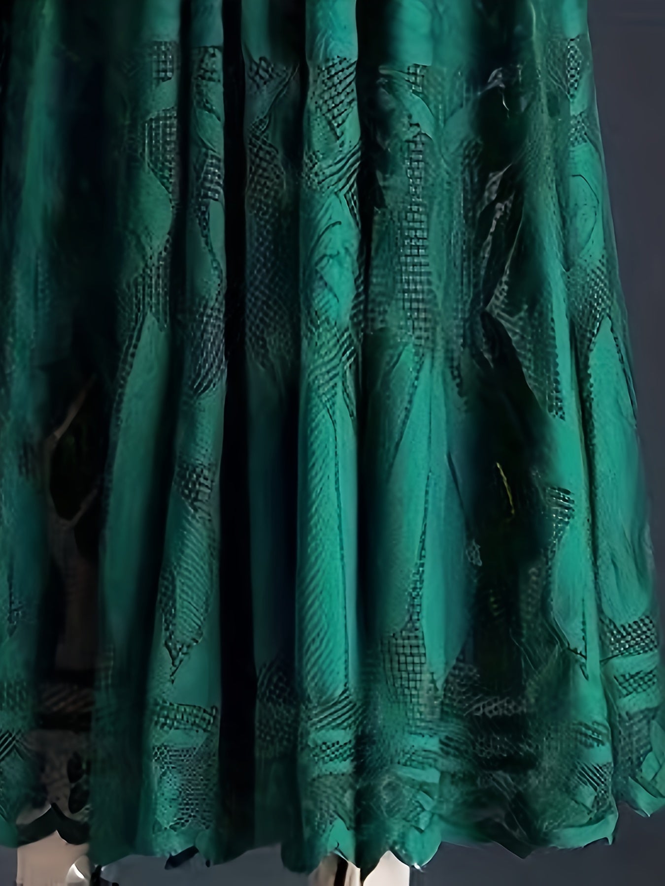 Elegant Women's A-Line Lace Skirt - Long Pleated Design with Intricate Floral Patterns, Lightweight Polyester, Ideal for Spring/Summer/Fall Events, Spring Summer Fashion|Aline Skirt|Polyester Fabric