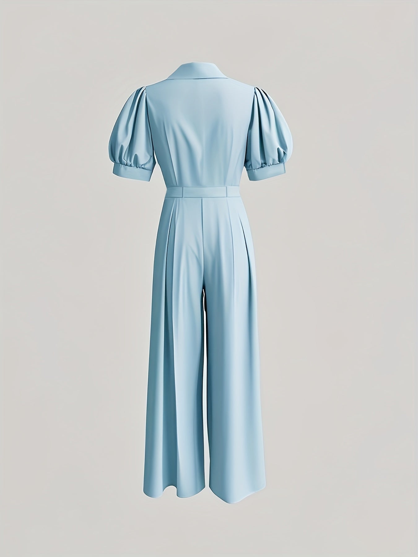 [Mint Green Jumpsuit] Mint Green Loose-Fit Jumpsuit | Women's Summer Solid Color Machine-Washable Jumpsuit for Casual & Professional Outfits, Wideleg Outfit, Nonstretch Fabric