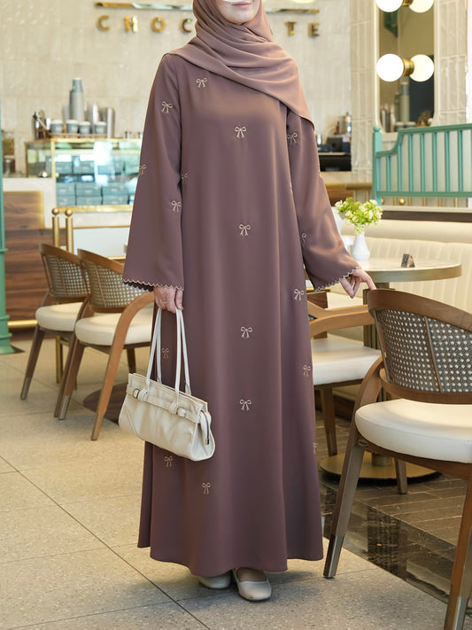 Women's Elegant Islamic Abaya Maxab - Long Formal & Everyday Muslim Dress with Floor-Length Coverage, Non-Stretchy Fabric for Ramadan, Prayer, Travel - Modest Islamic Clothing (Headscarf Not Included), Muslim Clothes, Religio