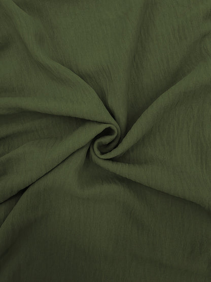 [Light Green Maxi Dress] Casual Light Green Polyester Maxi Dress - Elegant Solid Color with Ruffle Hem & Button Detail, Machine Washable - Hijab Not Included