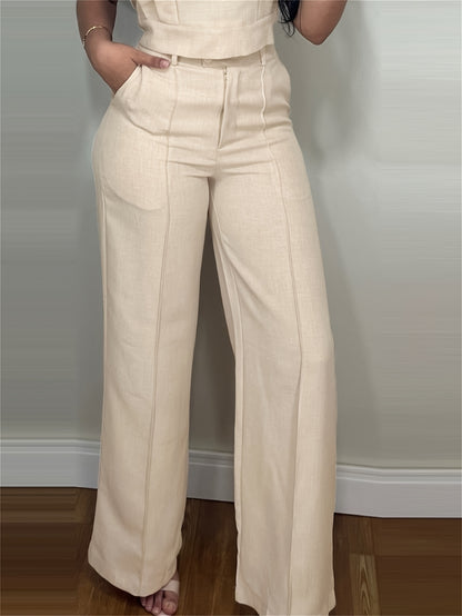 Women’s Casual Outfit Set – Short Sleeve Top & Pants