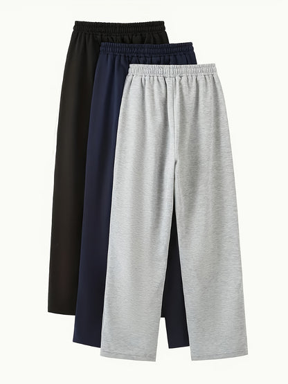3pcs Women’s High-Waisted Casual Joggers Set – Drawstring Waist, Elastic Cuffs & Side Pockets