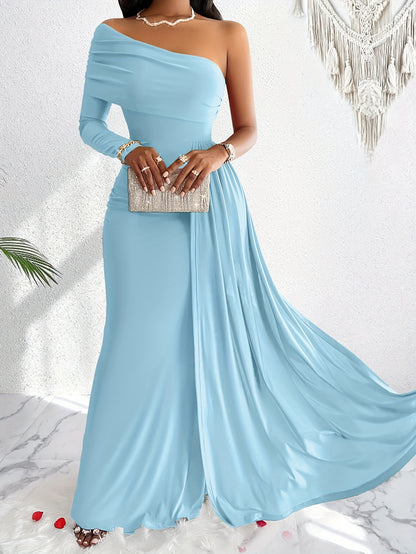 One-Shoulder Bodycon Swing Dress
