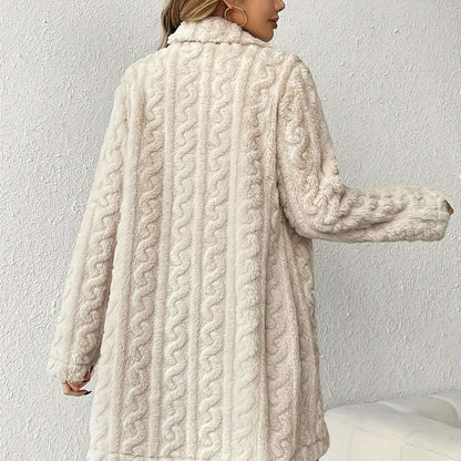 Elegant Double-Breasted Teddy Bear Coat for Women