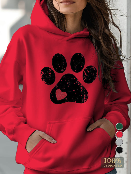 Cozy Women's Love Paw Hoodie – Soft Fleece - D&M Boutique 