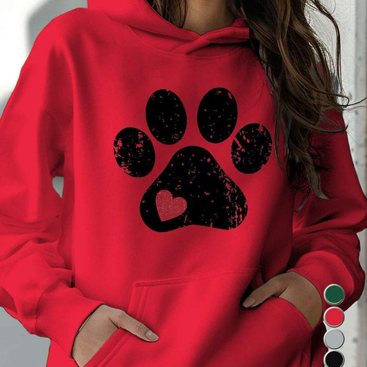 Cozy Women's Love Paw Hoodie – Soft Fleece