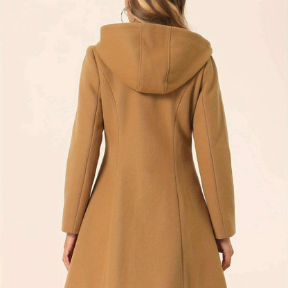 Winter Chic Hooded Toggle Duffle Pea Coat for Women