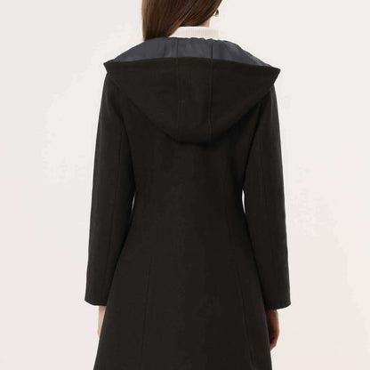 Winter Chic Hooded Toggle Duffle Pea Coat for Women