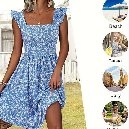 2024 Women's Knee-Length Floral Summer Sundress