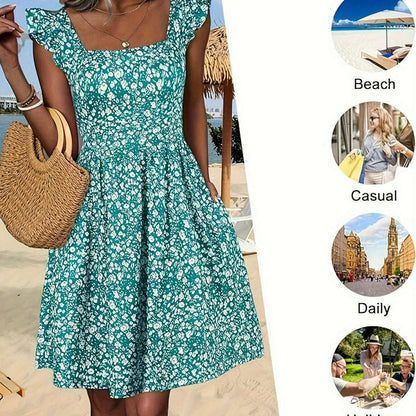 2024 Women's Knee-Length Floral Summer Sundress